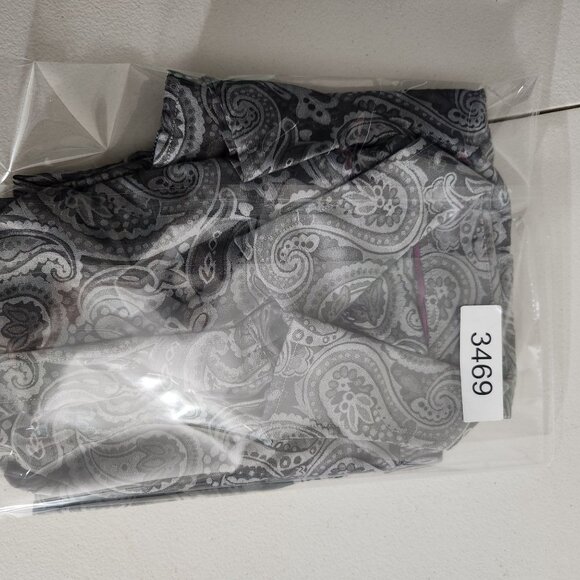 Tasso Elba Shirt Mens Large Gray Paisley Long Sleeve Button Up FLAWS - Picture 13 of 13